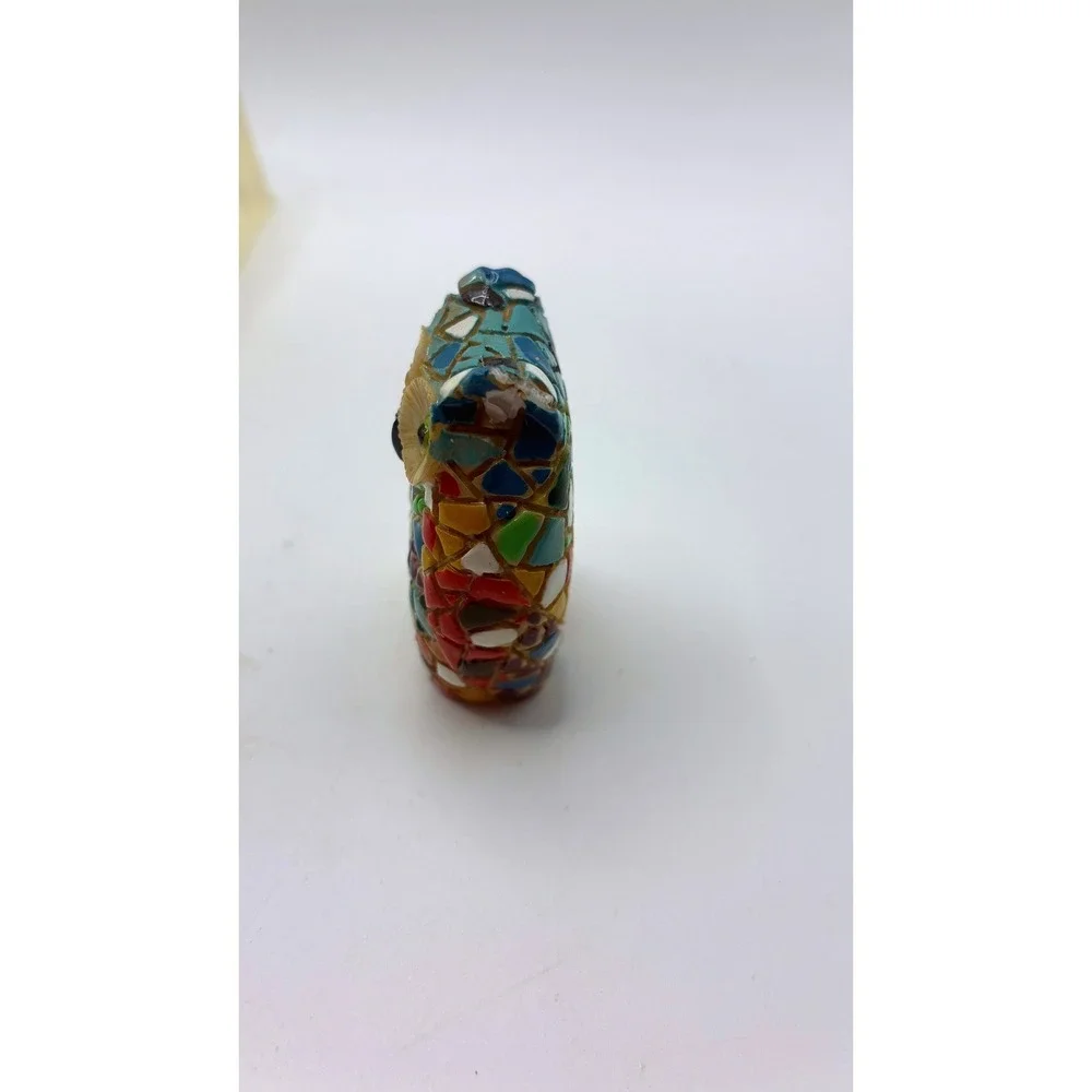 Mosaic Style Owl Gaudi Style Figurine Set 3in 2in 1.5in Multicolor Resin Decor